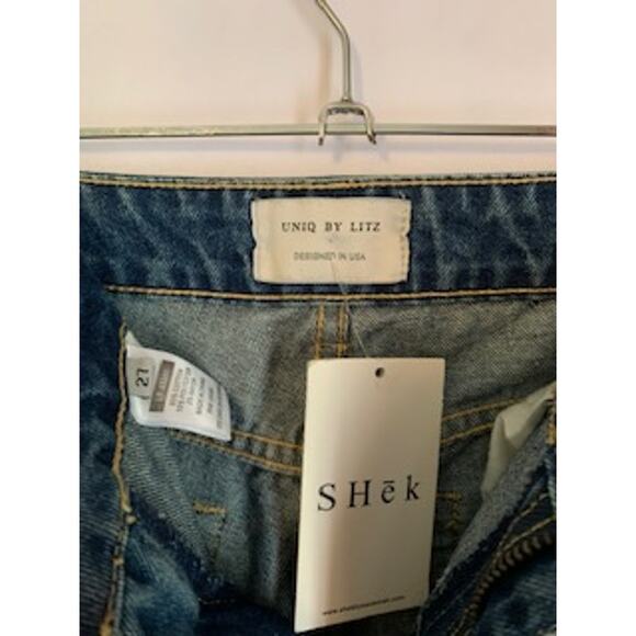 Uniq By Litz NWT Women's Size 27 Destroyed Jean Medium Wash - Picture 5 of 6